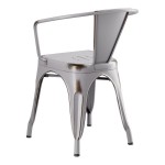 Lancaster Table & Seating Alloy Distressed Nickel Gray Outdoor Arm Chair