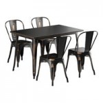 Lancaster Table & Seating Alloy Distressed Nickel Gray Outdoor Arm Chair