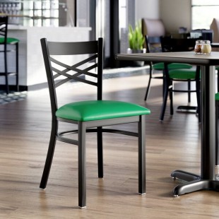 Lancaster Table & Seating Black Finish Cross Back Chair with 2 1/2 Lancaster Table & Seating Black Finish Cross Back Chair with 2 1/2