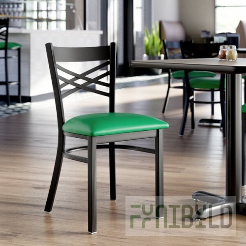 Lancaster Table & Seating Black Finish Cross Back Chair with 2 1/2