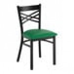 Lancaster Table & Seating Black Finish Cross Back Chair with 2 1/2