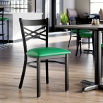 Lancaster Table & Seating Black Finish Cross Back Chair with 2 1/2