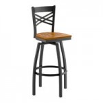 Lancaster Table & Seating Black Finish Cross Back Chair with 2 1/2