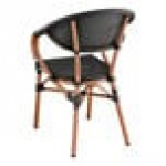Lancaster Table & Seating Bistro Black Teslin Outdoor Arm Chair Lancaster Table & Seating Bistro Black Teslin Outdoor Arm Chair
