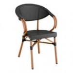Lancaster Table & Seating Bistro Black Teslin Outdoor Arm Chair Lancaster Table & Seating Bistro Black Teslin Outdoor Arm Chair