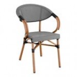 Lancaster Table & Seating Bistro Black Teslin Outdoor Arm Chair Lancaster Table & Seating Bistro Black Teslin Outdoor Arm Chair