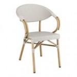 Lancaster Table & Seating Bistro Black Teslin Outdoor Arm Chair Lancaster Table & Seating Bistro Black Teslin Outdoor Arm Chair