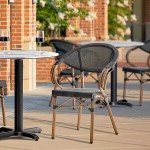 Lancaster Table & Seating Bistro Black Teslin Outdoor Arm Chair Lancaster Table & Seating Bistro Black Teslin Outdoor Arm Chair