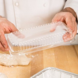 D&W Clear Dome Lid for 1 1/2 lb. Aluminum Foil Loaf Pan - 500/Case