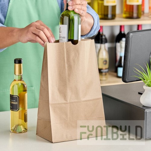 Choice Heavy Duty 20 lb. Shorty Extra Heavy-Duty Natural Kraft Paper Bag - 400/Case