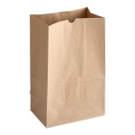Choice Heavy Duty 20 lb. Shorty Extra Heavy-Duty Natural Kraft Paper Bag - 400/Case