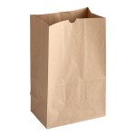 Choice Heavy Duty 20 lb. Shorty Extra Heavy-Duty Natural Kraft Paper Bag - 400/Case