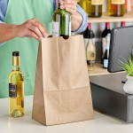 Choice Heavy Duty 20 lb. Shorty Extra Heavy-Duty Natural Kraft Paper Bag - 400/Case