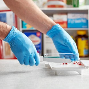 Noble Powder-Free Disposable Exam Grade Nitrile 4.5 Mil Thick Textured Gloves - Large - 100/Box Noble Powder-Free Disposable Exam Grade Nitrile 4.5 Mil Thick Textured Gloves - Large - 100/Box