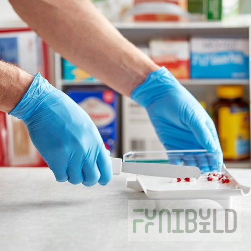 Noble Powder-Free Disposable Exam Grade Nitrile 4.5 Mil Thick Textured Gloves - Large - 100/Box