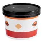 Choice 12 oz. Double Poly-Coated Paper Soup / Hot Food Cup with Black Vented Paper Lid - 250/Case