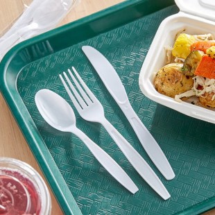 Choice White Extra Heavy Weight Wrapped Polystyrene Plastic Cutlery Pack - 500/Case