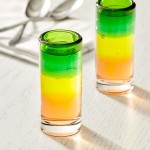 Acopa Tropic 3 oz. Shooter Glass with Green Rim - Sample