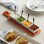 Acopa Dual-Sided Flight Paddle with Square Tasting Bowls - 3/Set