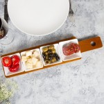 Acopa Dual-Sided Flight Paddle with Square Tasting Bowls - 3/Set