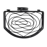 American Metalcraft SRBNB1 Black Half Round Wrought Iron Birdnest Condiment Caddy with Card Holder - 8