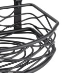 American Metalcraft SRBNB1 Black Half Round Wrought Iron Birdnest Condiment Caddy with Card Holder - 8