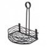 American Metalcraft SRBNB1 Black Half Round Wrought Iron Birdnest Condiment Caddy with Card Holder - 8