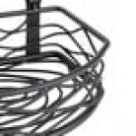 American Metalcraft SRBNB1 Black Half Round Wrought Iron Birdnest Condiment Caddy with Card Holder - 8