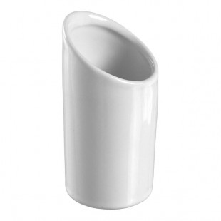 Solia 2 oz. Truncated Tube White Porcelain Mini Dish - 144/Case