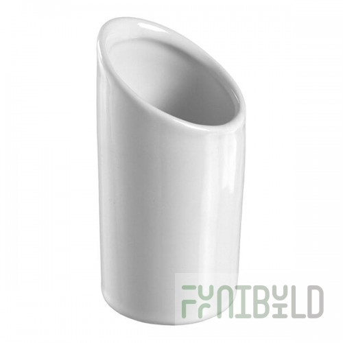 Solia 2 oz. Truncated Tube White Porcelain Mini Dish - 144/Case