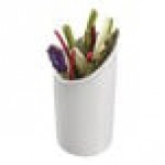Solia 2 oz. Truncated Tube White Porcelain Mini Dish - 144/Case