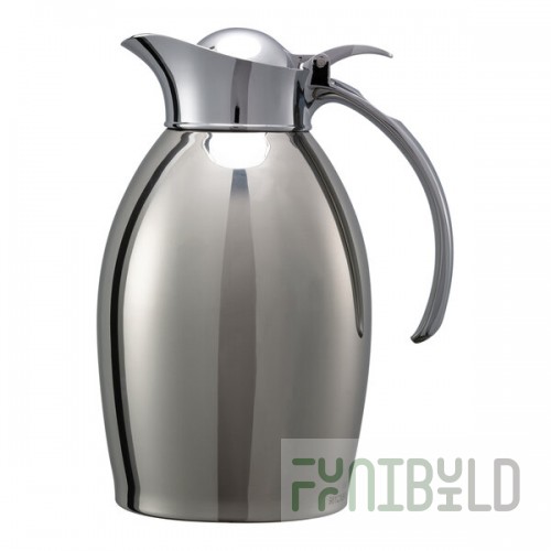 Service Ideas Nicollet 33.8 oz. Polished Stainless Steel Insulated Carafe / Server with Flip Top Lid NIC10PS