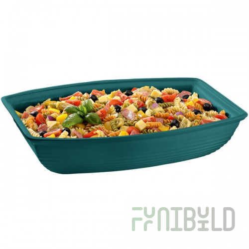 TableCraft CW3190HGN 10.5 Qt. Hunter Green Cast Aluminum Oblong Salad Bowl