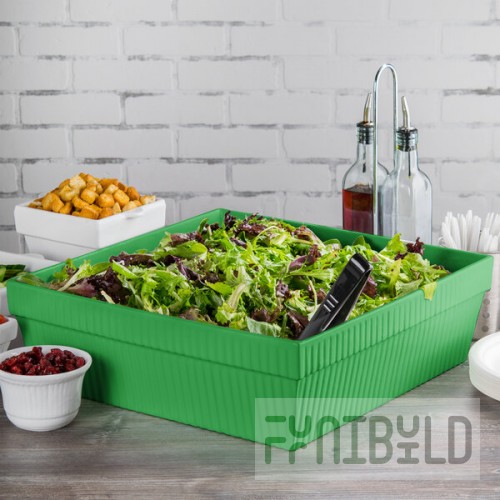 TableCraft CW1494GN 24 Qt. Green Cast Aluminum Square Bowl