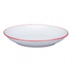 RAK Porcelain Rimz 42.25 oz. White Round Deep Coupe Porcelain Bowl with Blue Rim - 12/Case