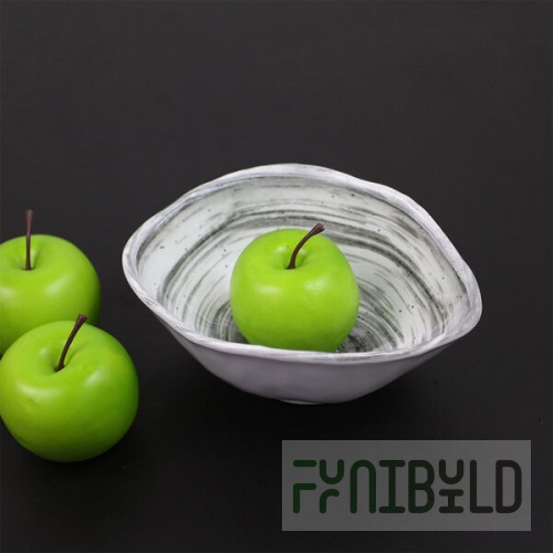 Elite Global Solutions D863OV Van Gogh Black 28 oz. Oval Melamine Bowl - 6/Case