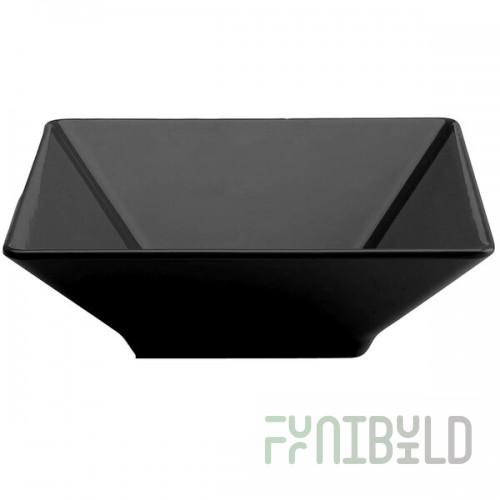 Elite Global Solutions M1212SQ Symmetry Black 4.75 Qt. Square Melamine Bowl