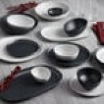 GET Enterprises B-4500-DG Riverstone 28 oz. Dark Gray Irregular Round Matte Melamine Serving Bowl - 12/Pack
