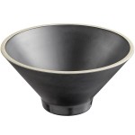 Acopa Ugoki 28 oz. Matte Black Melamine Bowl with Ivory Rim - 12/Pack Acopa Ugoki 28 oz. Matte Black Melamine Bowl with Ivory Rim - 12/Pack