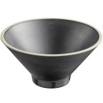Acopa Ugoki 28 oz. Matte Black Melamine Bowl with Ivory Rim - 12/Pack Acopa Ugoki 28 oz. Matte Black Melamine Bowl with Ivory Rim - 12/Pack
