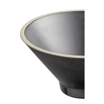 Acopa Ugoki 28 oz. Matte Black Melamine Bowl with Ivory Rim - 12/Pack Acopa Ugoki 28 oz. Matte Black Melamine Bowl with Ivory Rim - 12/Pack
