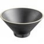 Acopa Ugoki 28 oz. Matte Black Melamine Bowl with Ivory Rim - 12/Pack Acopa Ugoki 28 oz. Matte Black Melamine Bowl with Ivory Rim - 12/Pack