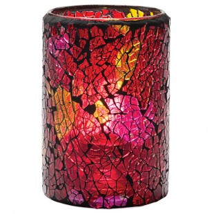 Hollowick 43017RG Crackle Red and Gold Glass Cylinder Lamp Hollowick 43017RG Crackle Red and Gold Glass Cylinder Lamp