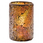 Hollowick 43017RG Crackle Red and Gold Glass Cylinder Lamp Hollowick 43017RG Crackle Red and Gold Glass Cylinder Lamp