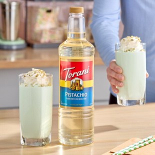 Torani Pistachio Flavoring Syrup Plastic Bottle 1 Liter - 6/Case
