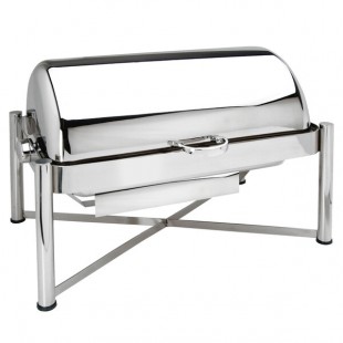 Eastern Tabletop 3124 8 Qt. Stainless Steel Rectangular Roll Top Chafer