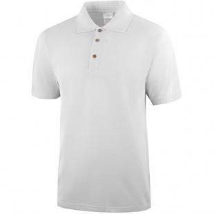 National Patrol by Henry Segal Unisex Customizable White Short Sleeve Pique Polo Shirt with Wood Buttons - Cotton / Poly Blend - 2X