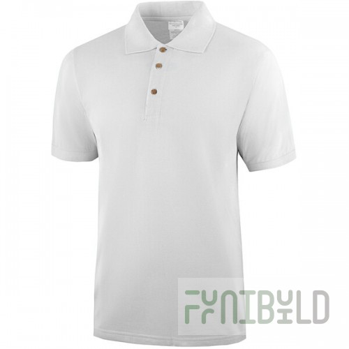National Patrol by Henry Segal Unisex Customizable White Short Sleeve Pique Polo Shirt with Wood Buttons - Cotton / Poly Blend - 2X