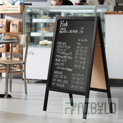 Choice A-Frame Marker Board Sidewalk Sign - Black Wood - 25