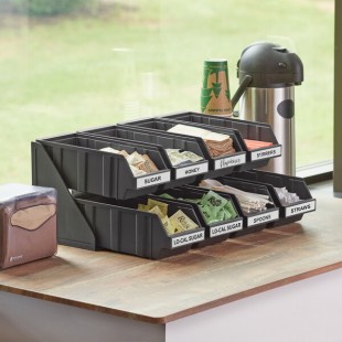 Choice Black 2-Tier Self-Serve Organizer Set with 8 Bins and 2 Label Sheets Choice Black 2-Tier Self-Serve Organizer Set with 8 Bins and 2 Label Sheets